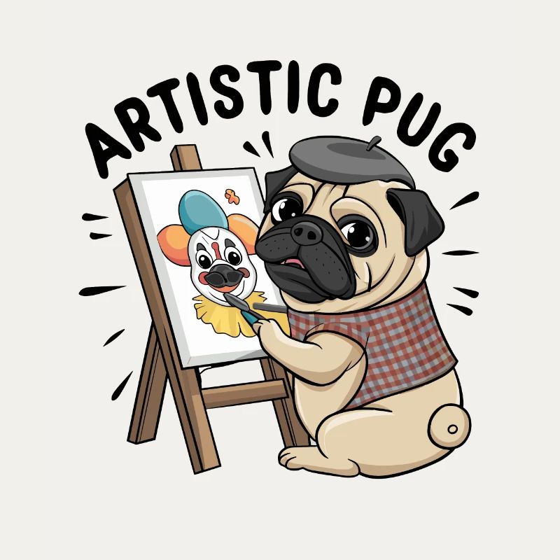 Mops Hundehalter Mops Liebe Malen Kunst