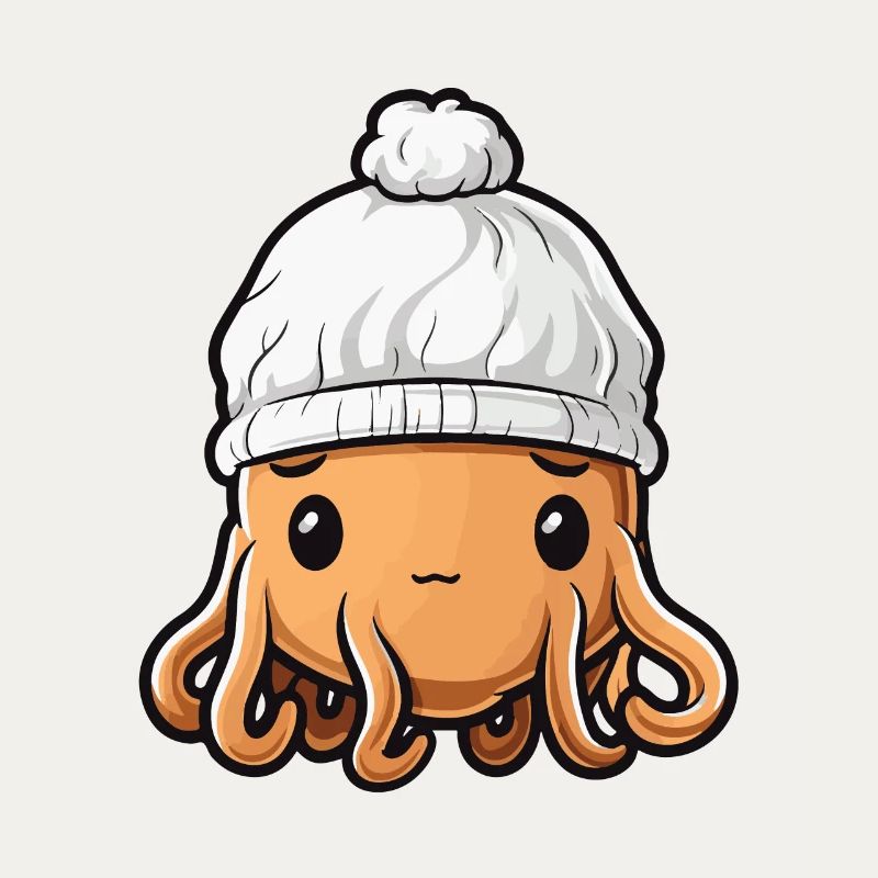 Oktopus Winter Krake Comic Niedlich