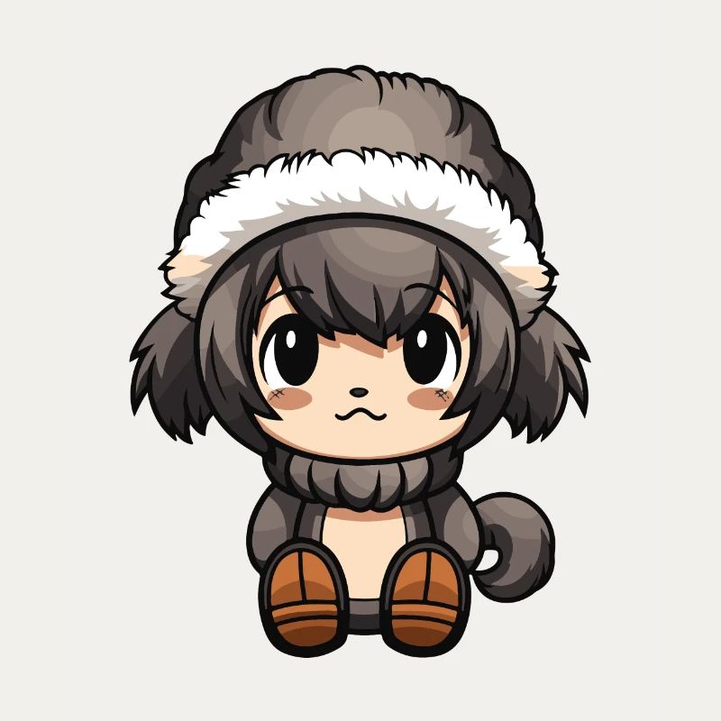 Monkey Winter Comic Cute
