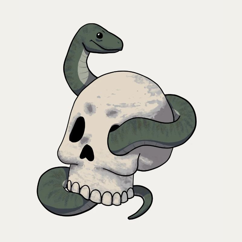 Serpent et crâne
