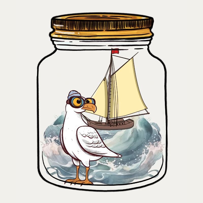 maritim Möwe Flaschenpost Möwen Segelschiff