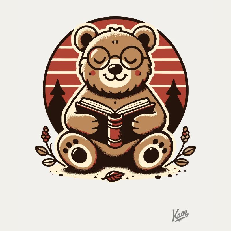 Schlauer Bär liest ein Buch