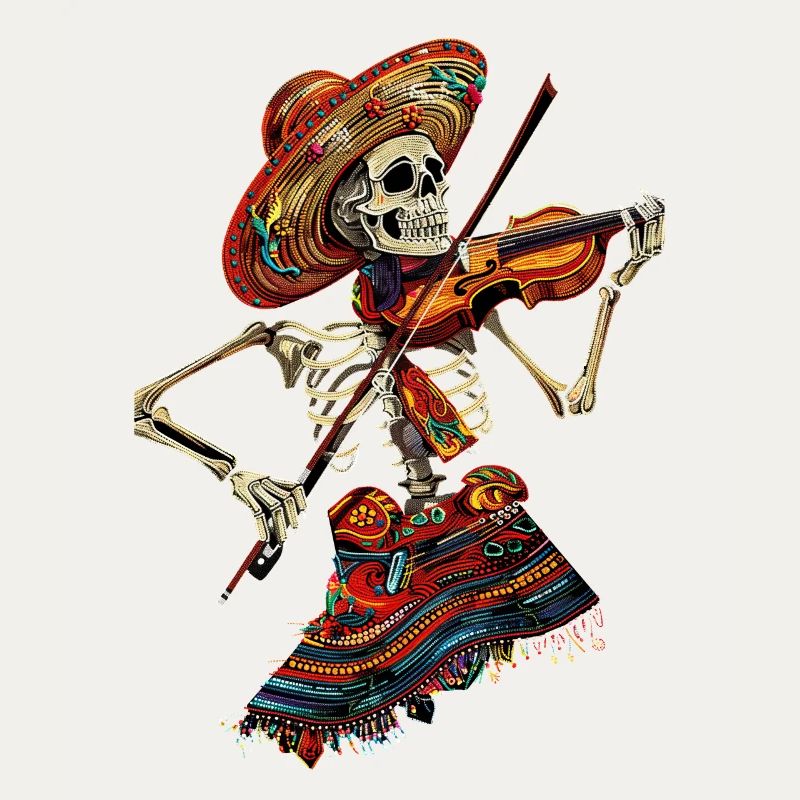 Mexican Violin Skeleton