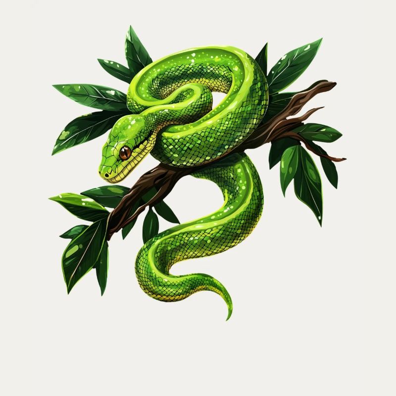 Arbre vert Python Serpents Amoureux Terrarium