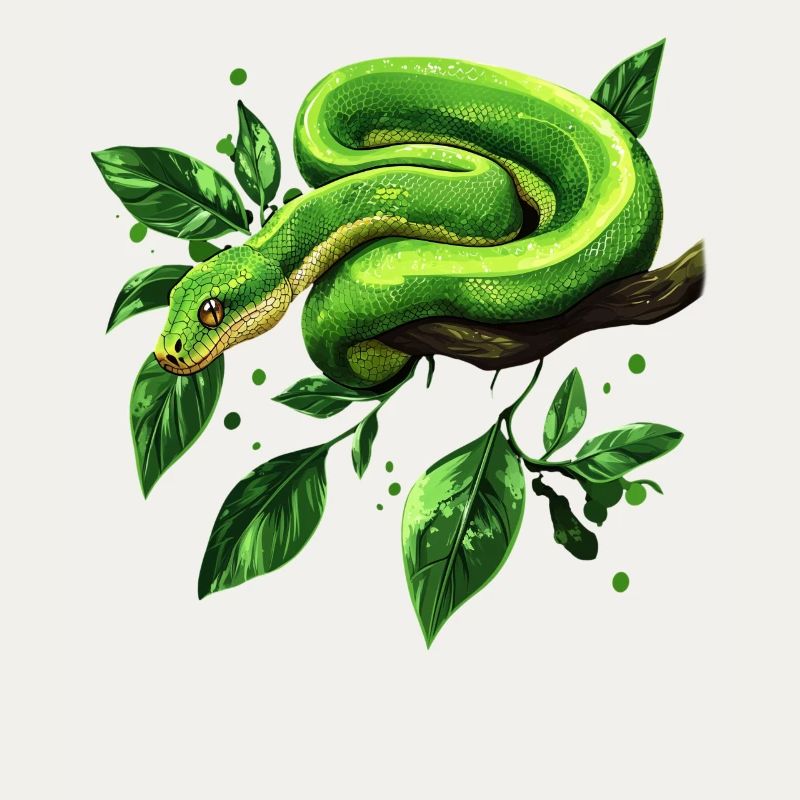Arbre vert Python Serpents Amoureux Terrarium