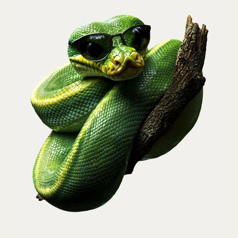 Arbre vert Python Serpents Amoureux Terrarium