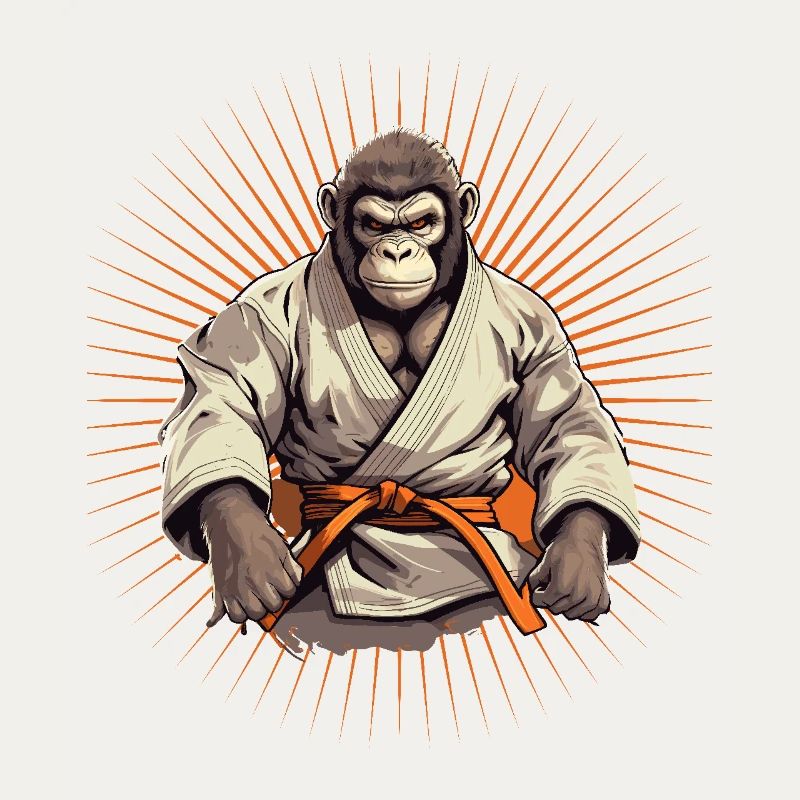 Karate Judo Affe Schimpanse Kampfsport