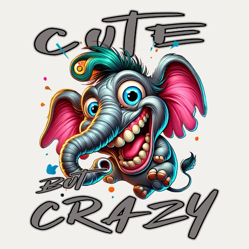 Cute but Crazy Elephant Comic Style