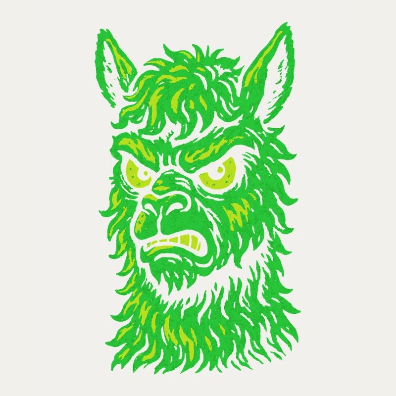 Wütendes Neon-Lama mit Killerblick