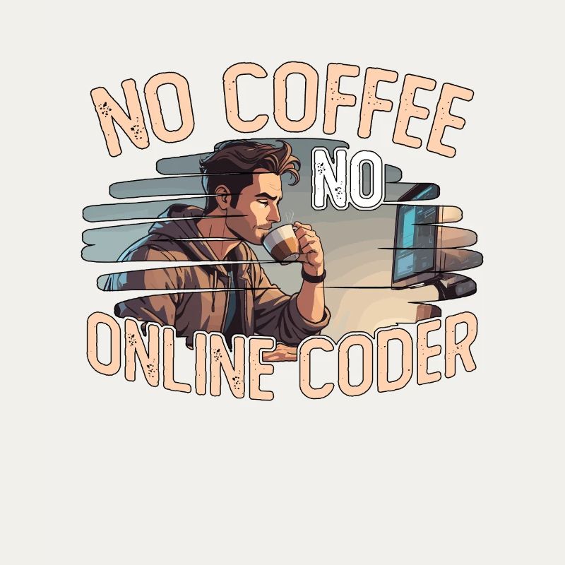 Online Coder No Coffee No Programming Coffee Lover