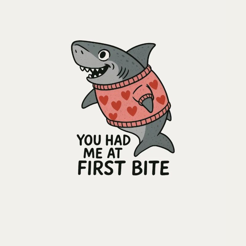 Requin qui rit avec pull en forme de cœur – Vous m’avez eu à