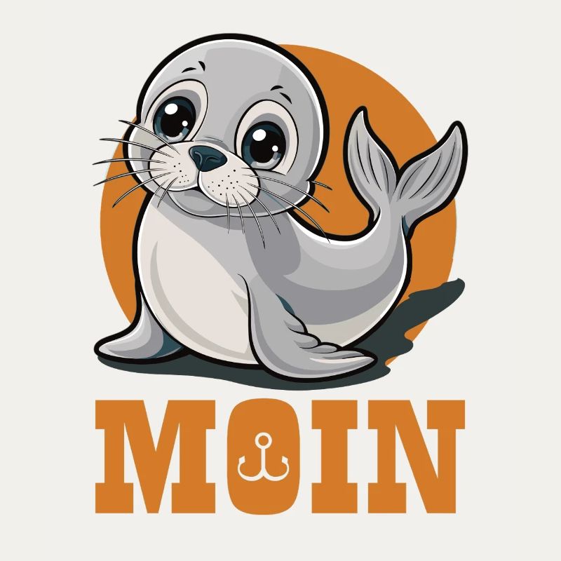 Junge Robbe mit „Moin“