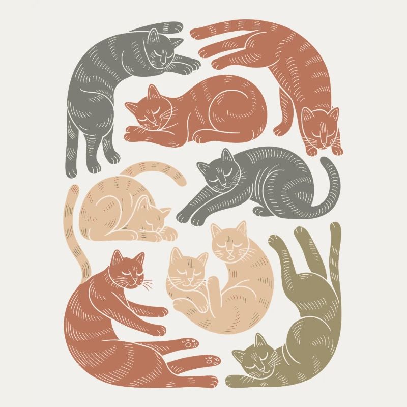 Relaxed Boho Cat Pattern