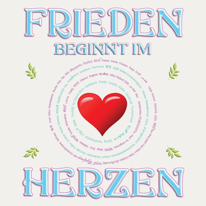 Frieden beginnt im Herzen (in 100 Sprachen)