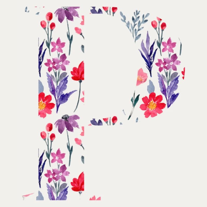 Personalisierter Blumenbuchstabe p - Geschenkidee