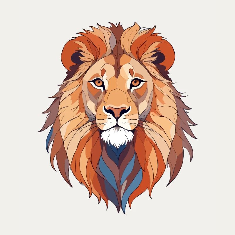 Lion Vector Art with Vibrant Colours Illustration