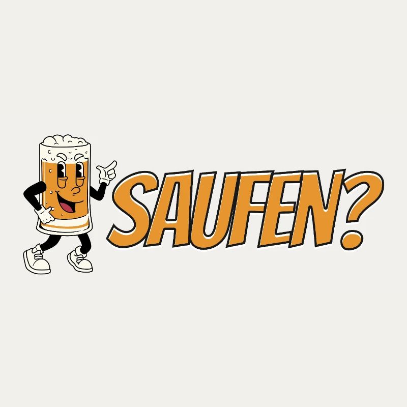 Bibine? - Conception de dessin animé de bière drôle