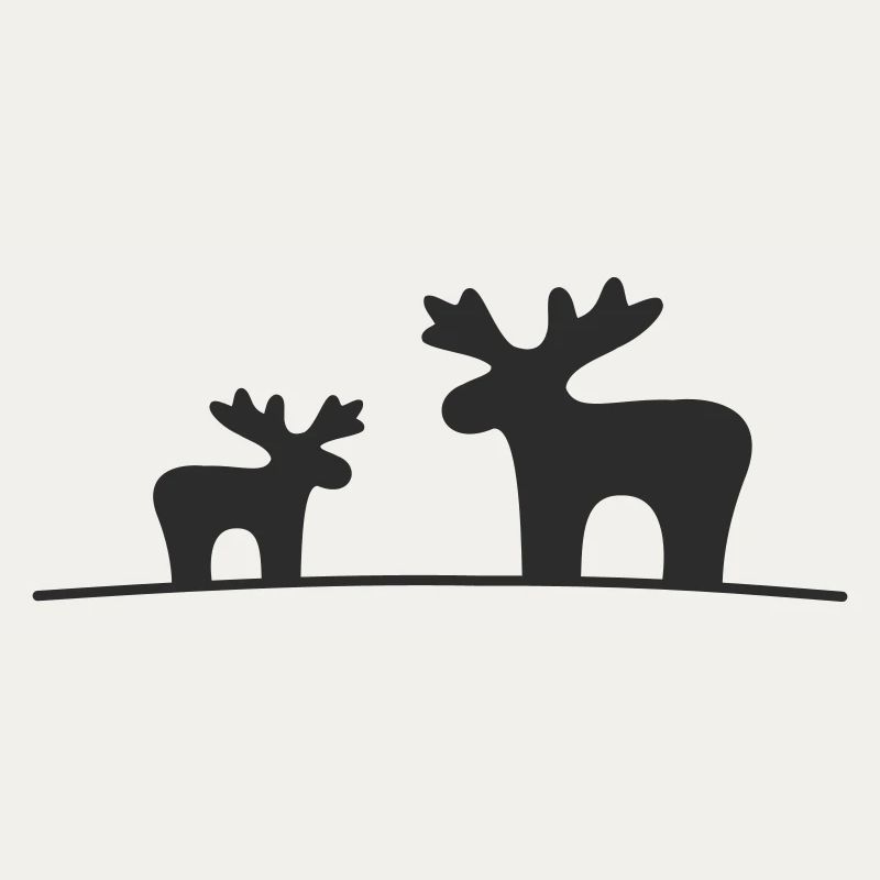 Moose Silhouette Forest