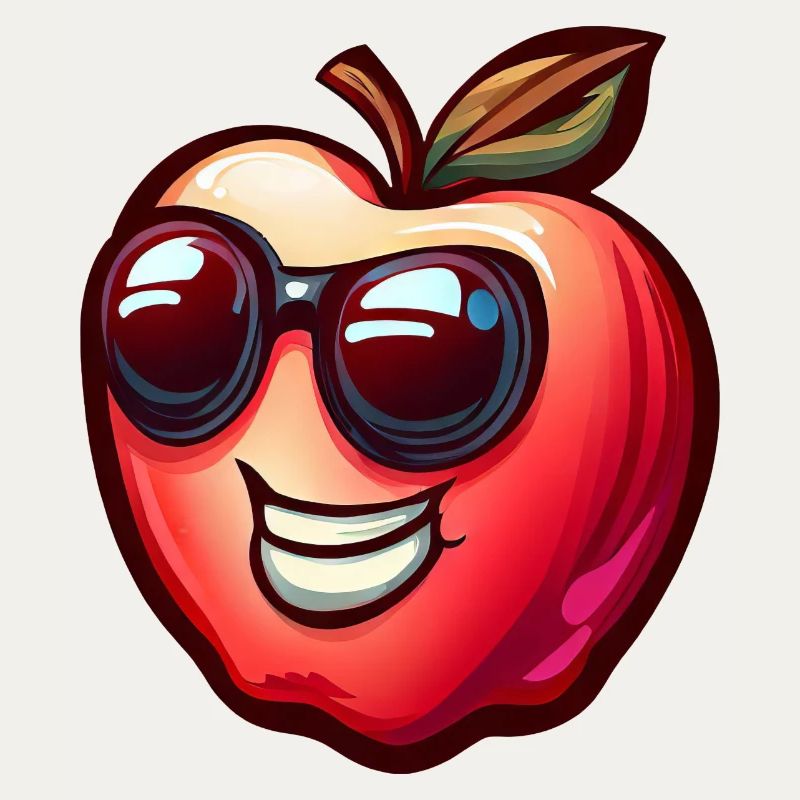 Cool apple with sunglasses
