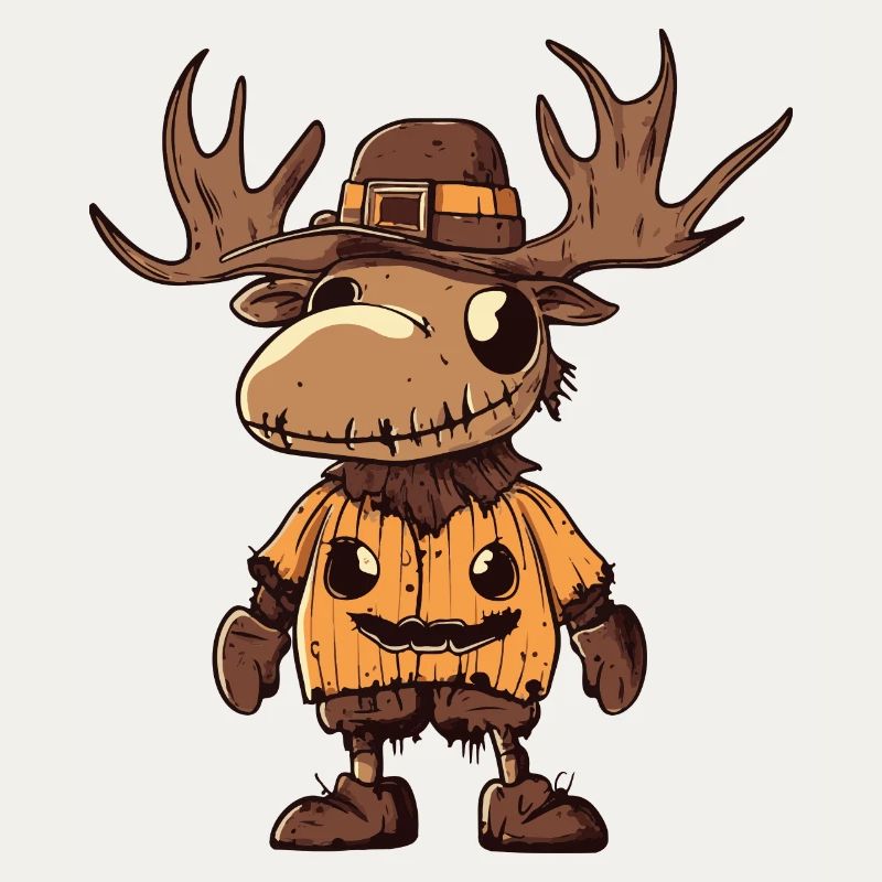 Elch Halloween Comic Lustig