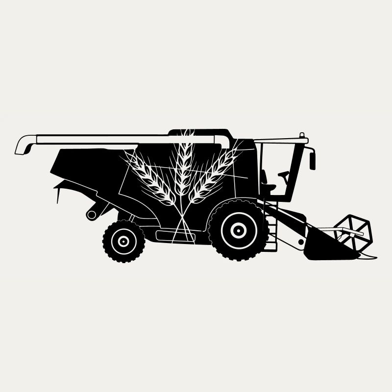 Moissonneuse-batteuse avec logo à trois tiges de grain