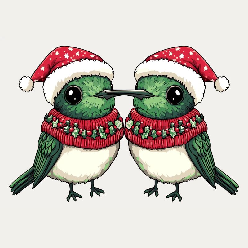 Équipe de Noël Colibri Oiseau