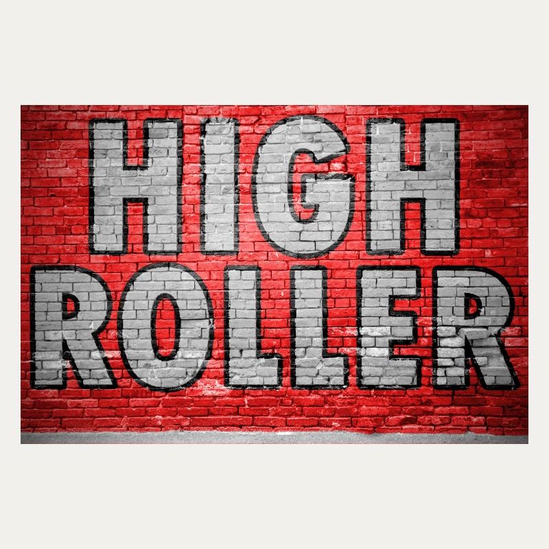 High Roller Ziegelsteinmauer Graffiti