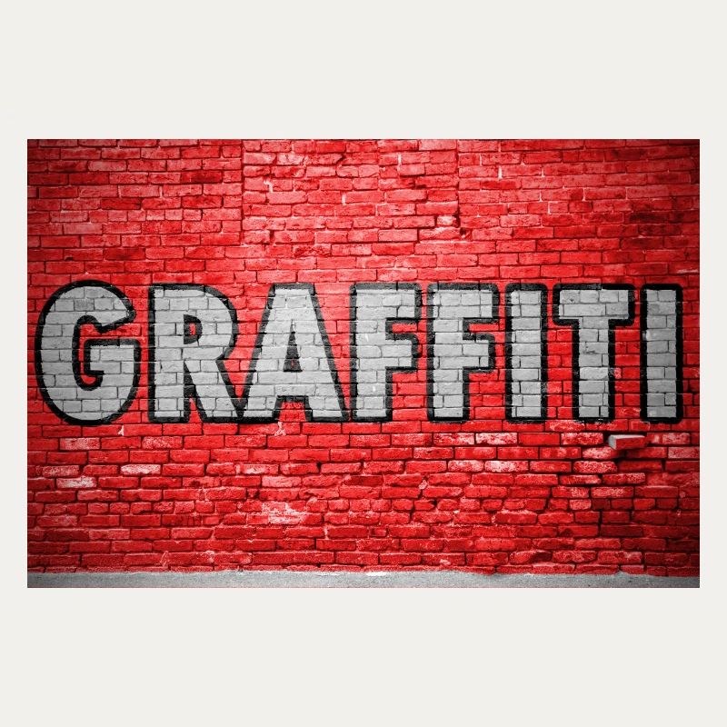 Graffiti brick wall