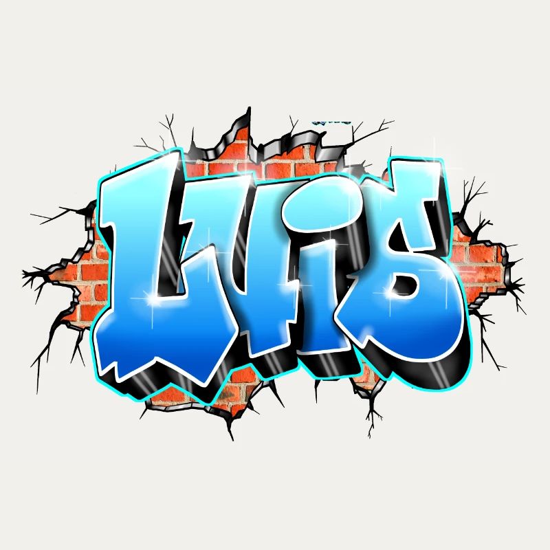 Luis Graffiti Name Printable on Everything/ Brick