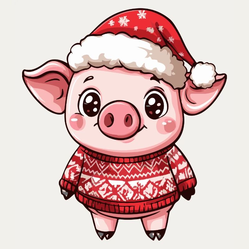 Bande dessinée de Noël cochon