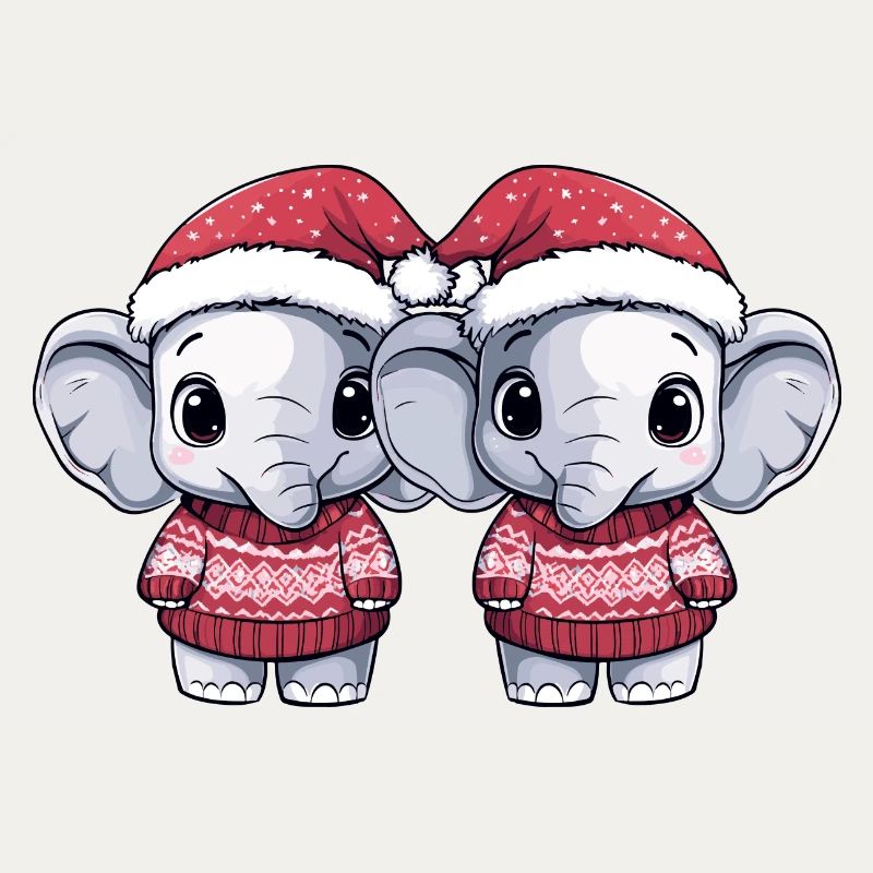 L’équipe de Noël des éléphants