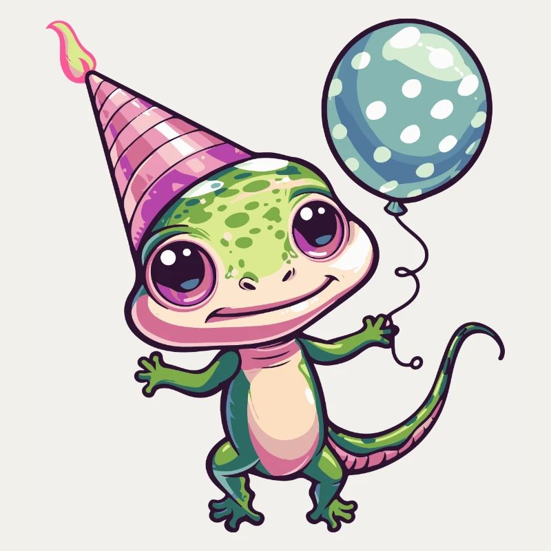 Echse Geburtstag Comic Niedlich