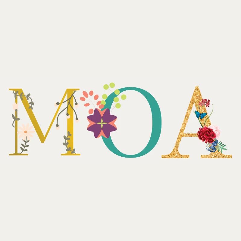 Nom du MOA décoré de fleurs