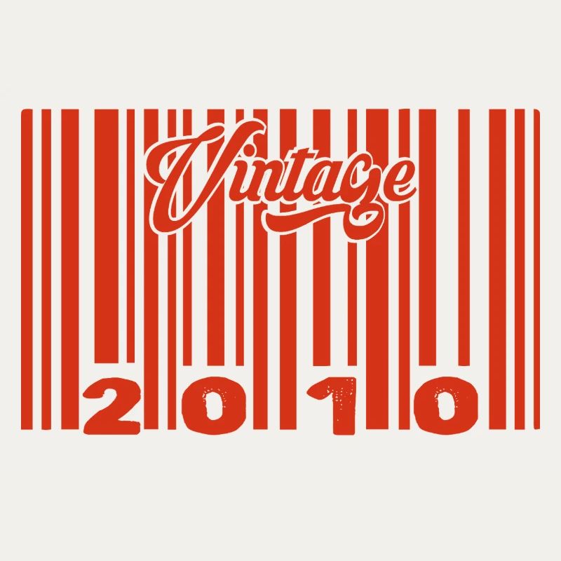 Vintage 2010 Born In 2010 15 Year Old Bar Code Anniversai