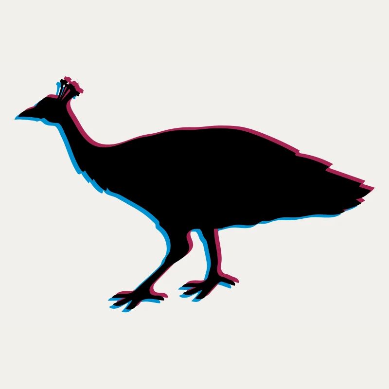3d bird silhouette outline shadow peacock pheasant feather