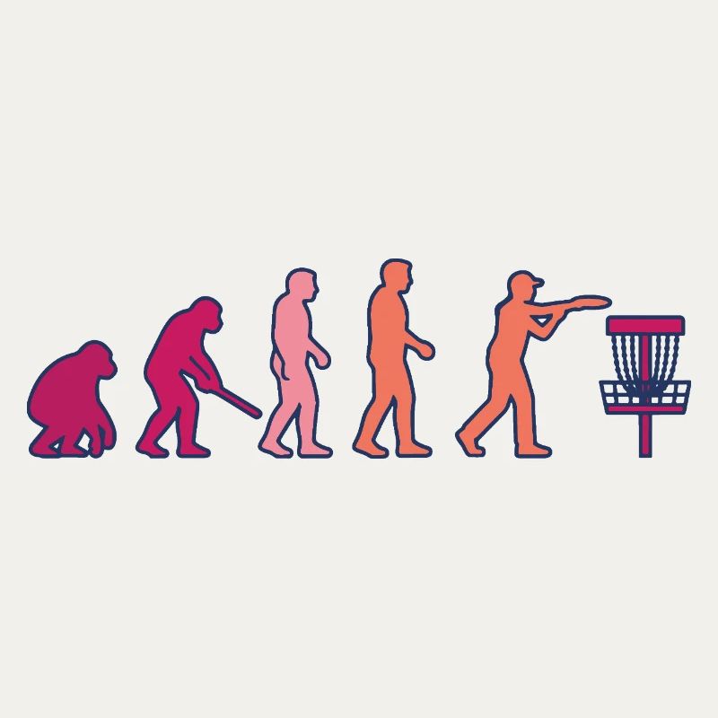 Disc Golf Evolution Lustiger Discgolfer Fliegender Disc
