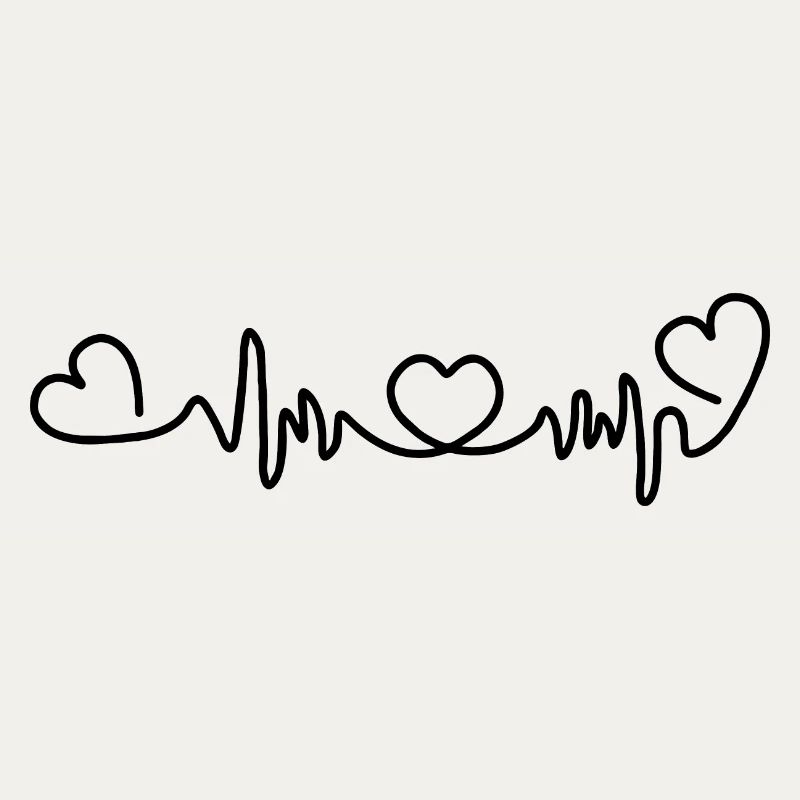 Herzfrequenz mit drei Herzen