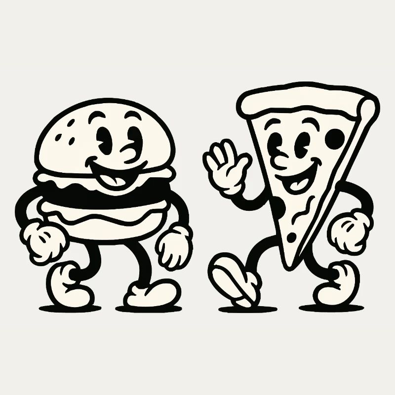 burger pizza comic