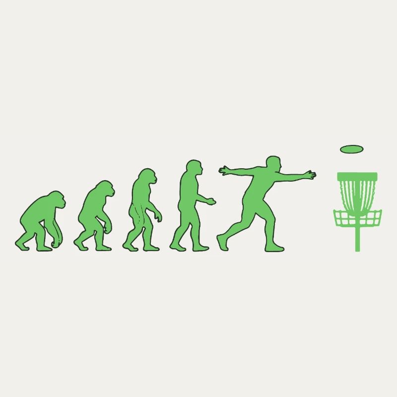 Disc Golf Evolution Lustiger Discgolfer Fliegender Disc