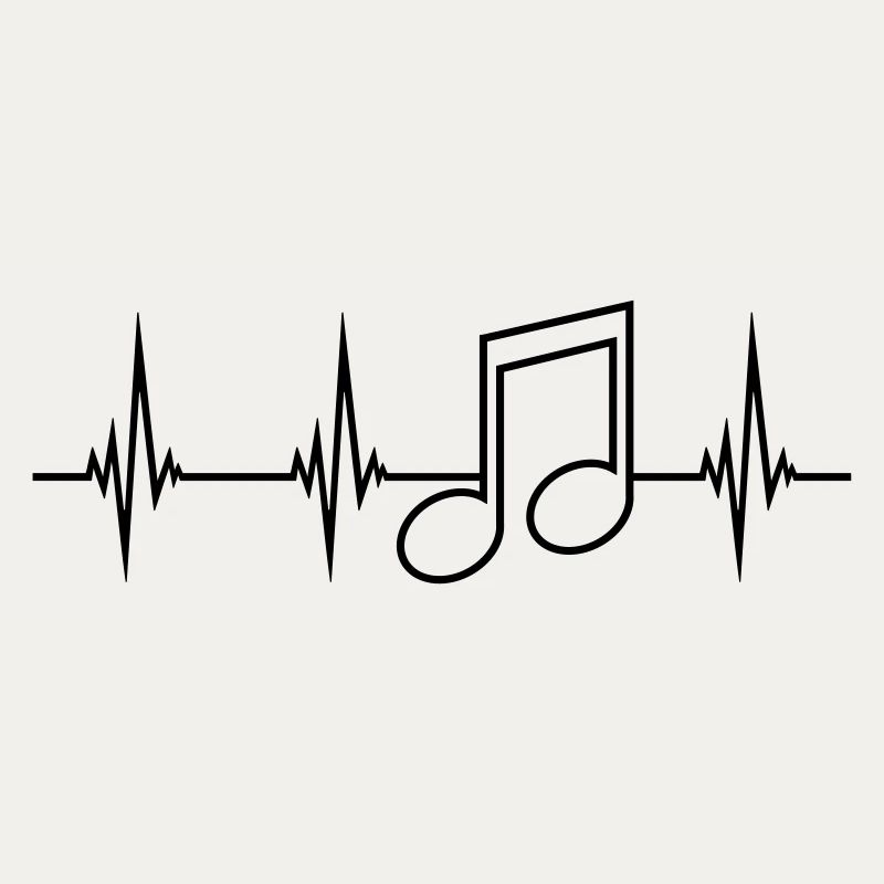 music note frequency heart beat pulse sign party m