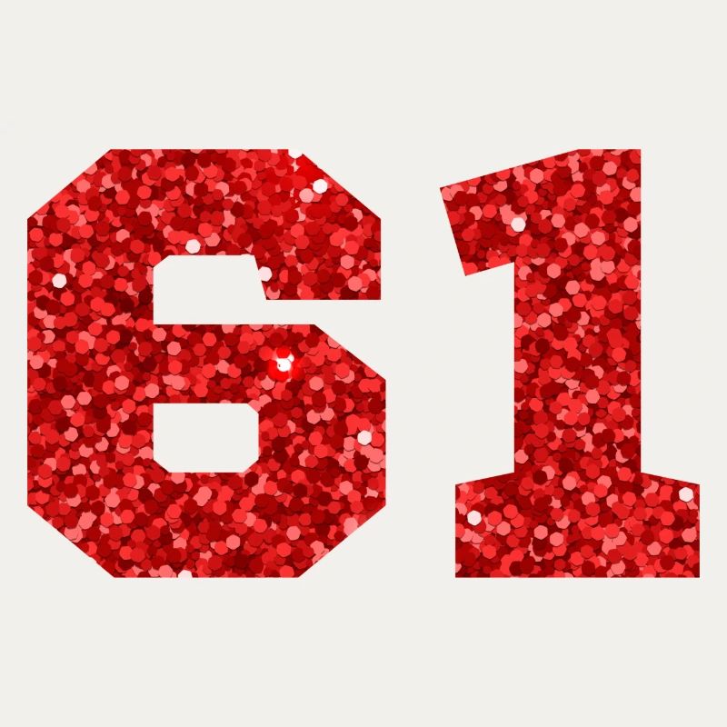 Nummer 61 Roter Glitzer - 61. Geburtstag
