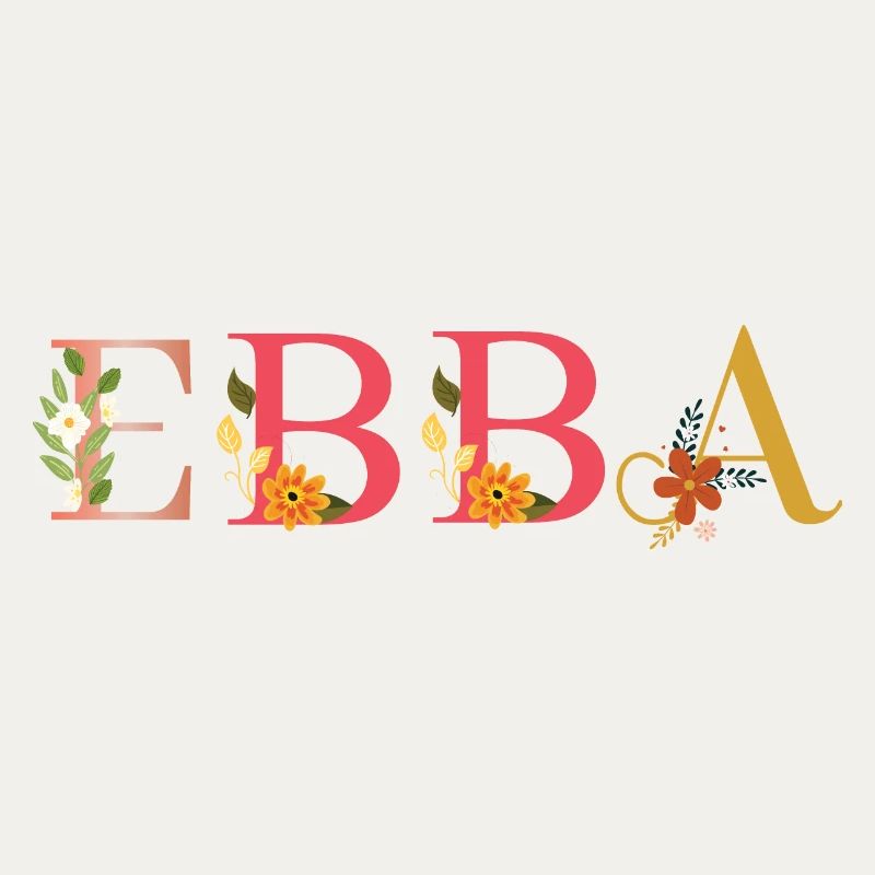 EBBA Name mit Blumen geschmückt