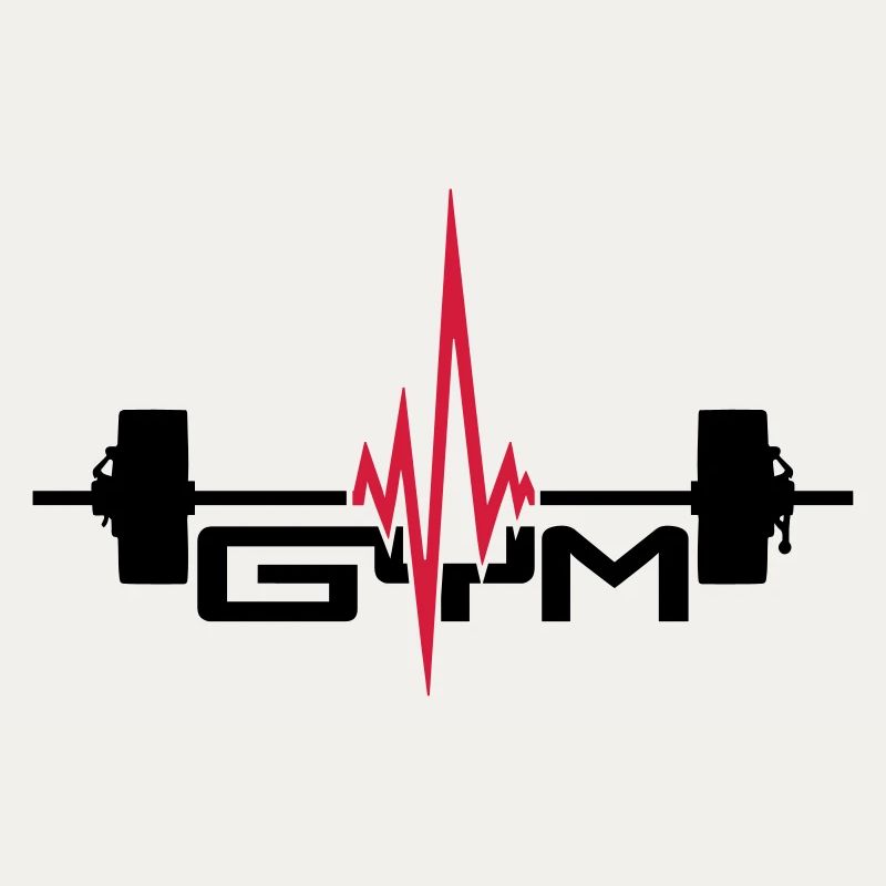 gym text logo gewicht heben puls frequenz herzschl