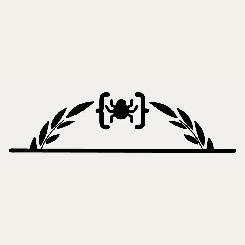Code logo araignée en demi-couronne de laurier