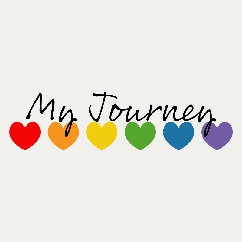 Regenbogenherzchen my journey schwarz