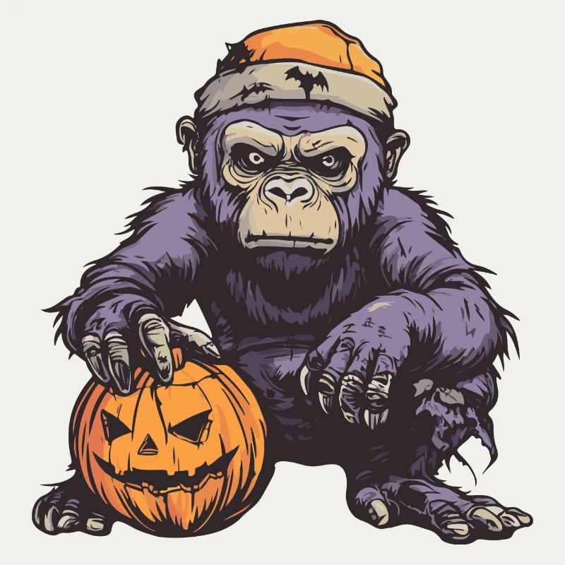 Gorilla Halloween Comic Lustig