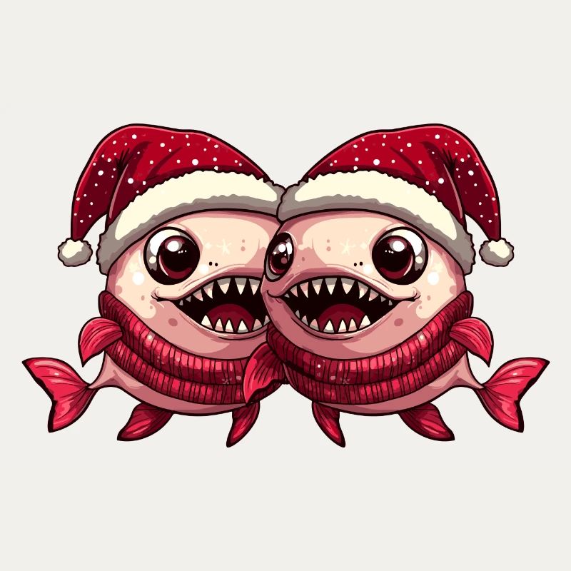 Équipe de Noël du poisson piranha