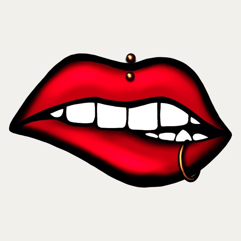 Hübsche Lippen mit Piercing