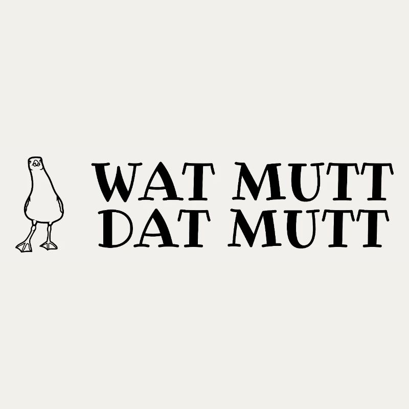 Plattdeutscher Spruch mit Möwe Wat mutt, dat mutt