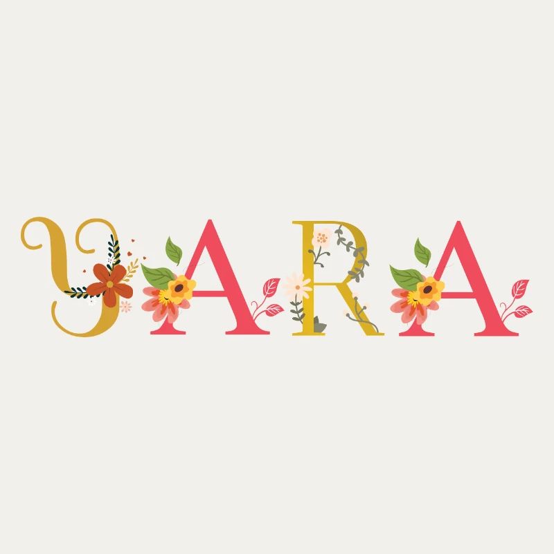 Le nom YARA décoré de fleurs